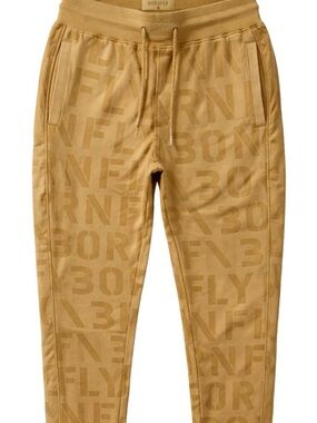 Men's Tan Logo-Print Jogger Pants Large